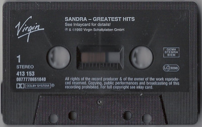 Casetă audio Sandra &amp;ndash; 18 Greatest Hits, originală, fără copertă foto