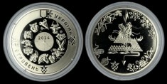UCRAINA 5 HRIVNE 2023 2024 , Anul Dragonului , UNC in capsula si Folder