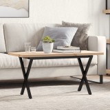 Masuta cafea vidaXL, cadru X, 100x50x45.5cm, lemn masiv pin maro si otel. Masa living