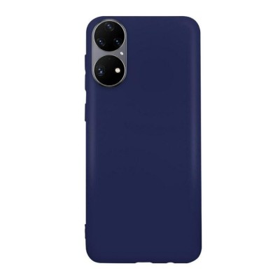 Husa compatibila cu huawei p50 pro, matte efect, camera ultra safe, htpmag, albastru foto