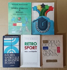 5 vol. Istoria sportului romanesc in date, Retro Sport, Stelele Universiadei, Horia Alexandrescu, Nicolae Postolache, Stefan Nobilescu etc.