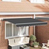 Cortina Retractabilă Antracit 300 x 200 cm Poliester, Aluminiu
