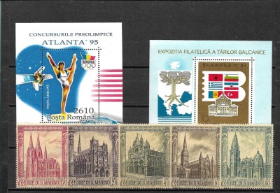 C5710 - lot timbre nestampilate Romania+San Marino foto