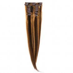 Clip-On Par Natural 40cm 90gr Saten Ciocolatiu Suvitat/Blond Miere #4/27 foto