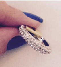 Inel verigheta placat cu aur 18k si swarovski- marimea 7,17 mm foto