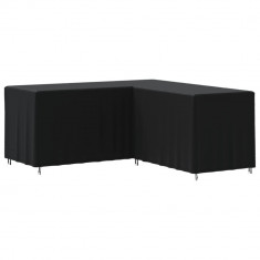 Husa de canapea în forma de L, negru, 215x215x80 cm Oxford 420D GartenMobel Dekor