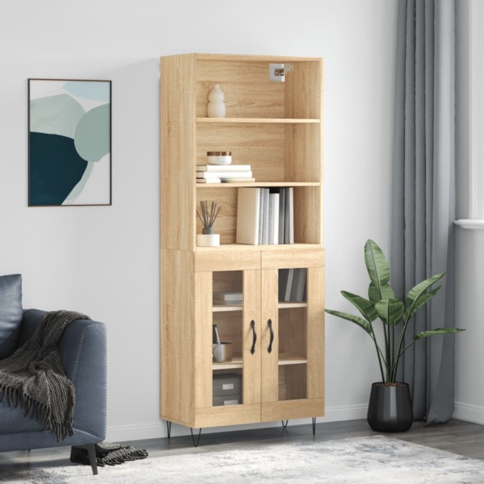 vidaXL Dulap &icirc;nalt, stejar sonoma, 69,5x34x180 cm, lemn compozit 3189312