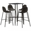 Set mobilier de bar, 5 piese, gri &icirc;nchis, material textil