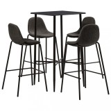 Set mobilier de bar, 5 piese, gri &icirc;nchis, material textil GartenMobel Dekor, vidaXL