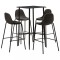 Set mobilier de bar, 5 piese, gri &icirc;nchis, material textil