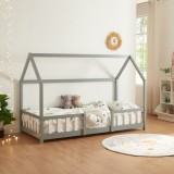 Pat casuta copii Sisimiut 90 x 200 cm brad gri/alb [en.casa] HausGarden Leisure