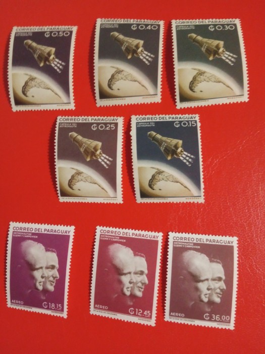 PARAGUAY, SPACE - SERIE COMPLETĂ MNH IMPERF.