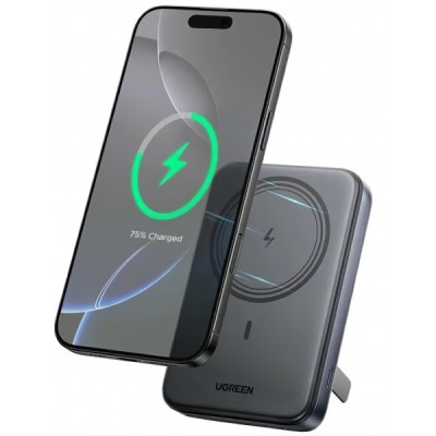 Baterie Externa Wireless UGREEN PB562, 10000mAh, 20W, PD + FQI, 1 x QI - 1 x USB-C, Neagra foto