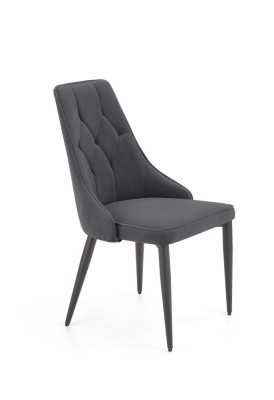 Scaun Iris, tapitat cu catifea, cadru otel, 52x57x90x46 cm, gri foto