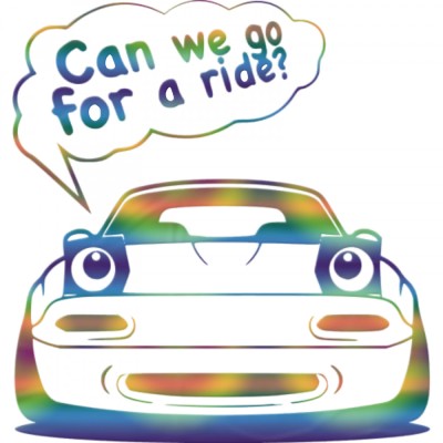 Sticker Mazda Can We Go For A Ride , Autocolant Amuzant si Original pentru Masina foto
