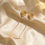 Cumpara ieftin Cercei Soare Linistit , Cercei Tip Fir placati 18K Brazilia