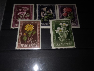 TIMBRE UNGARIA 1950 FLORI foto