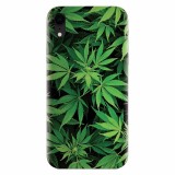 Husa silicon pentru Apple Iphone XR, Green Leaf Pattern