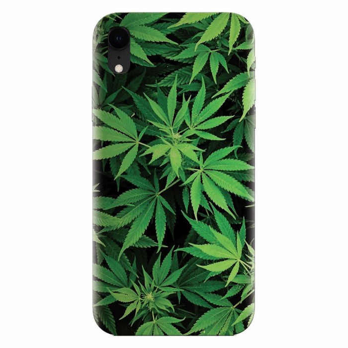 Husa silicon pentru Apple Iphone XR, Green Leaf Pattern