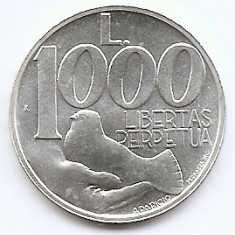 San Marino 1000 Lire 1991 - Argint 14.6g/835, V19, KM-257 UNC !!!