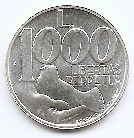 San Marino 1000 Lire 1991 - Argint 14.6g/835, V19, KM-257 UNC !!! foto