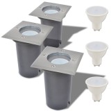 Cumpara ieftin Corpuri de iluminat LED pentru sol 3 buc pătrate