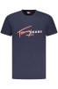 Tommy Jeans Tricou signature barbati, cu imprimeu pe centru, Regular Fit, Bleumarin, S, XL