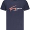 Tommy Jeans Tricou signature barbati, cu imprimeu pe centru, Regular Fit, Bleumarin, S