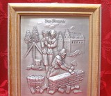 TABLOU / APLICA ZINC IN RAMA LEMN DECOR ZIDAR 21.5 CM