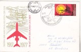 Bnk cp Germania RDG - carte postala aerofilatelie - stampila ocazionala aviatie - circulata spre Romania 1977, Printata