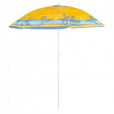 Umbrela plaja, Strend Pro, cu manivela, model insula, galben, 180 cm
