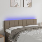 Cumpara ieftin Tăblie de pat cu LED, gri taupe, 144x5x78/88 cm, textil