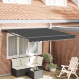 vidaXL Cortina Retractabilă Antracit 350 x 250 cm Aluminiu și țesătură 3330221
