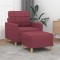 Fotoliu canapea cu taburet, roșu vin, 60 cm, material textil