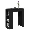Masă Bar Gossi Neagră cu Rafturi, 95x47x103.5 cm, Lemn Prelucrat, Depozitare Sticle, Living/Bucătărie