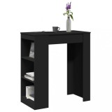 Cumpara ieftin Masă de bar cu rafturi, negru, 95x47x103,5 cm, lemn prelucrat