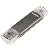 Memorie USB Hama 123926 Laeta Twin, 64GB, OTG, USB 2.0, Gri, 64 GB