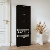 Cumpara ieftin Pantofar, negru, 59x17x169 cm, lemn compozit