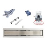 Rigola dus inox 2 in 1 faiantabila, cu membrana etansare, inaltime reglabila, filtru anti miros, otel inoxidabil 304