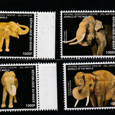 Niger 2016-Fauna,Animals of the World,Elefanti,serie 4 val dant.,MNH,Mi.4717-20