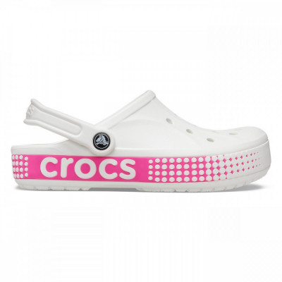 Saboți Crocs Bayaband Logo Motion Clog Alb - White foto