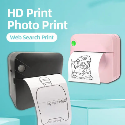 Mini Imprimanta Termica,Portabila,Aplicatie Smartphone,Bluetooth foto