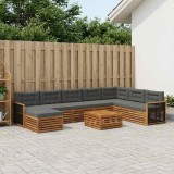vidaXL Set de canapele de exterior cu pernă 9 pcs Natural și Antracit 3383745