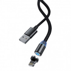 Cablu de date Magnetic USB la Lighting, DEVIA EC405 (5V-2.1A) 1.0m Negru Blister