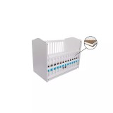 Cumpara ieftin Patut Eurogloria Como Balansoar culisant - Alb cu Albastru + Saltea Cocos 10 cm