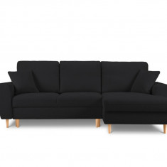 Coltar extensibil dreapta 4 locuri, Moghan, Micadoni Home, NL, 241x145x88 cm, poliester Boucle, negru