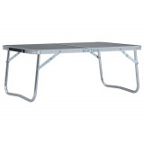 Cumpara ieftin Masă de camping pliabilă, gri, 60 x 40 cm, aluminiu
