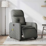 vidaXL Fotoliu electric de masaj rabatabil, gri &icirc;nchis, textil