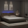 VidaXL Cadru de pat cu LED, cappuccino, 180x200 cm, piele ecologică 3214040