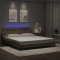 vidaXL Cadru de pat cu LED, cappuccino, 180x200 cm, piele ecologică 3214040